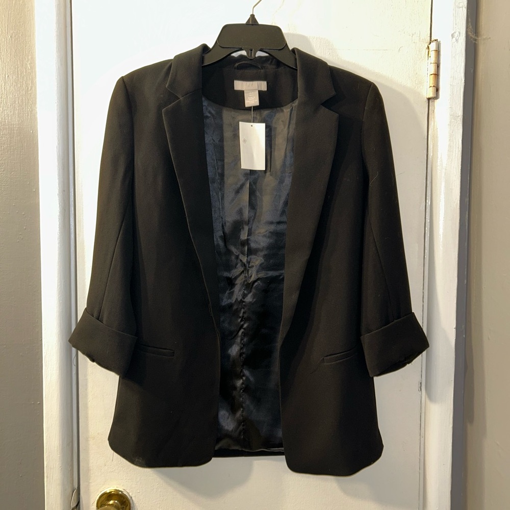 NWT H&M 3/4-Sleeve Black Blazer
